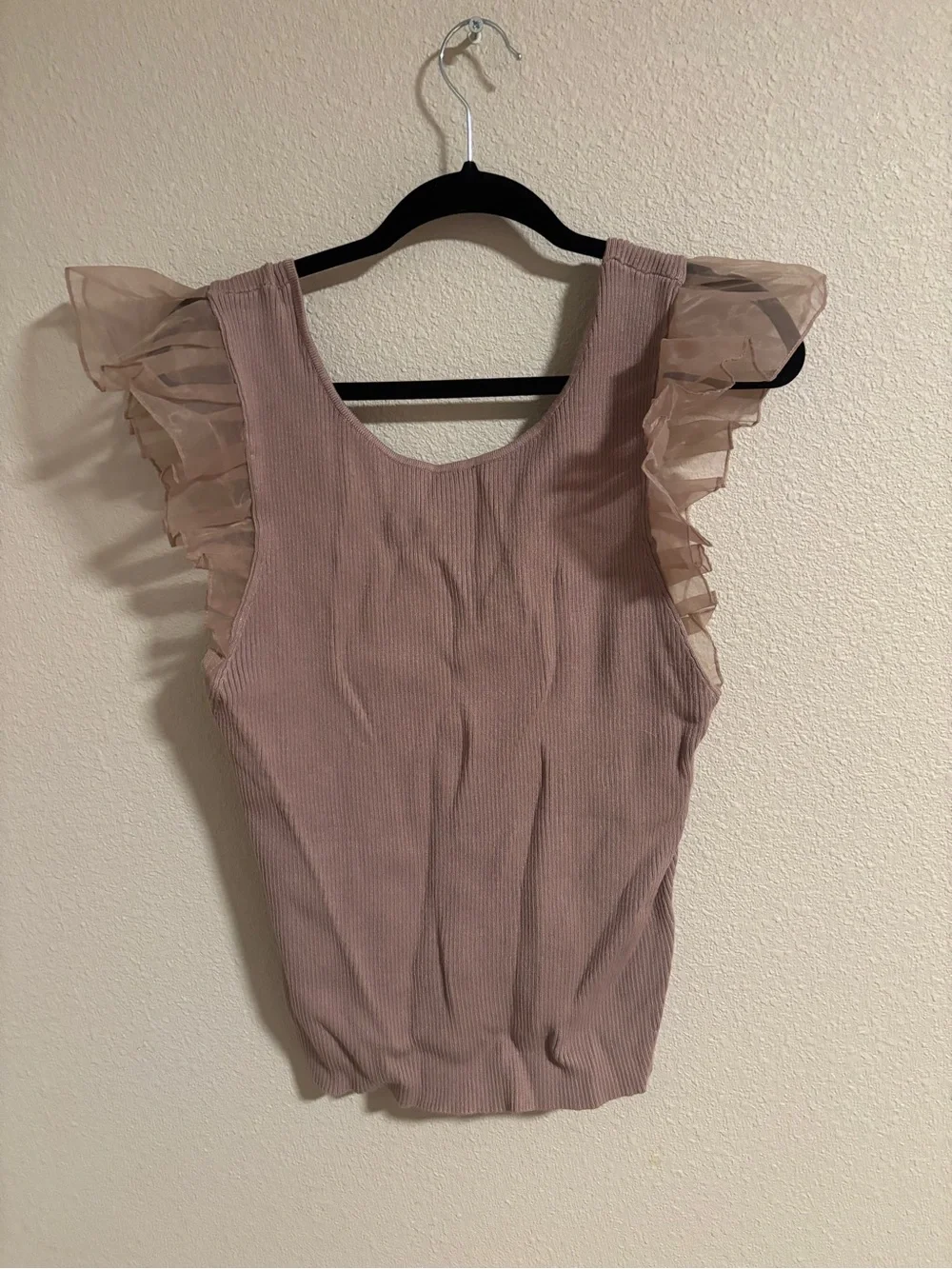 By Anthropologie knit top with ruffle sleeves - Picture 1 of 6